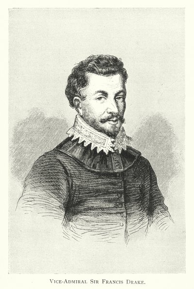 Vice-Admiral Sir Francis Drake (engraving) by English School