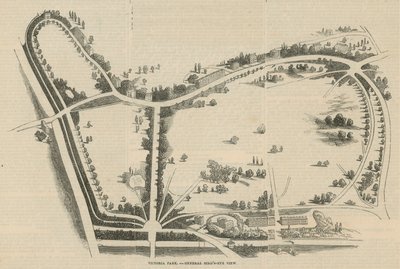 Victoria Park, General birds-eye view by English School