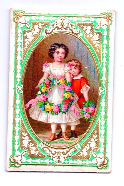 Victorian Christmas Card by English School