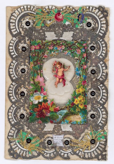 Victorian Valentine Card by English School