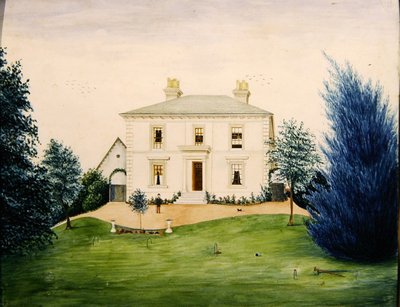 View of a country villa by English School