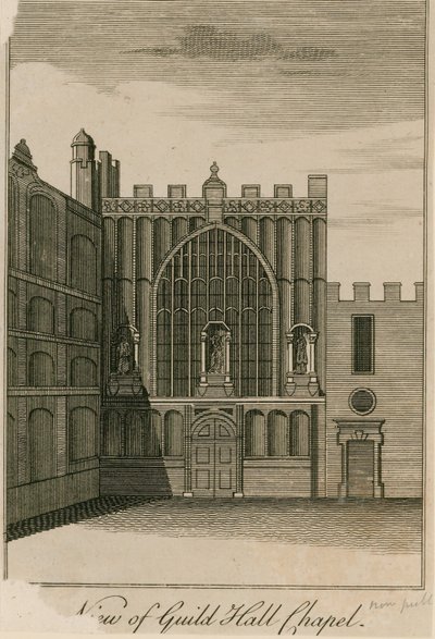 View of the Guildhall Chapel, London by English School