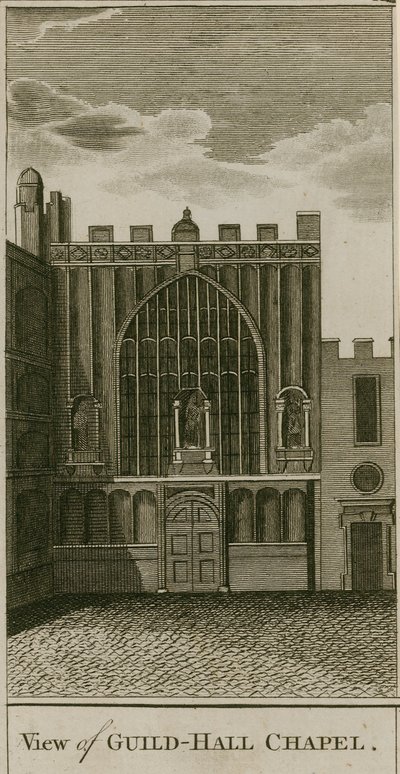 View of the Guildhall Chapel, London by English School