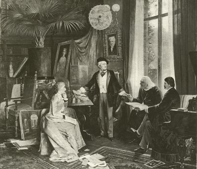 Wagner and His Friends (engraving) by English School