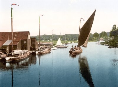 Wherry Leaving Wroxham by English School