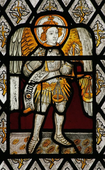 Window depicting St Michael by English School