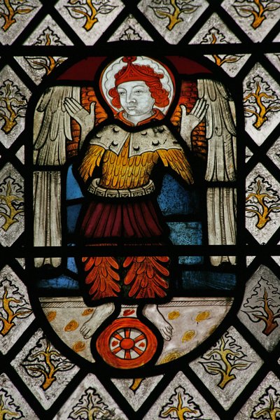 Window depicting the angelic Hierarchy: Seraphim by English School