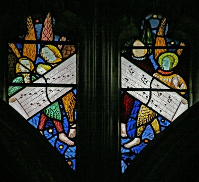 Window depicting the angelic choir singing by English School