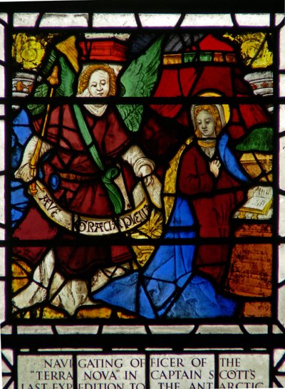 Window w36 depicting the Annunciation by English School