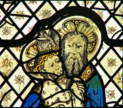 Window w45 depicting the Trinity by English School