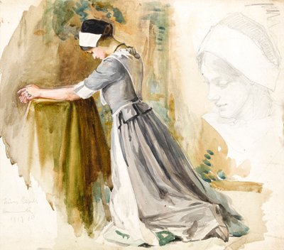 Woman at Prayer, c.1917 by English School