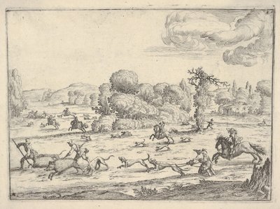 Boar Hunt in a Landscape, ca. 1620-38 by Ercole Bazicaluva