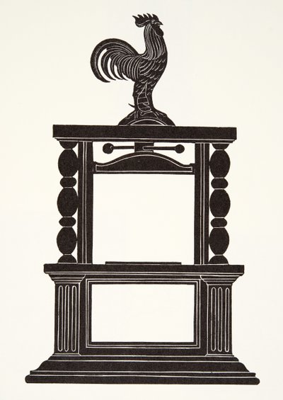 Cockerel and the Printing Press by Eric Gill