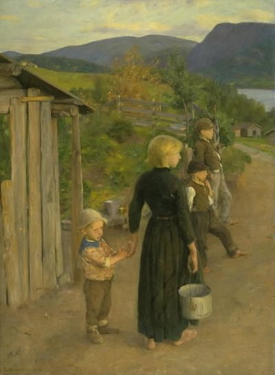 Children Waiting by Erik Theodor Werenskiold