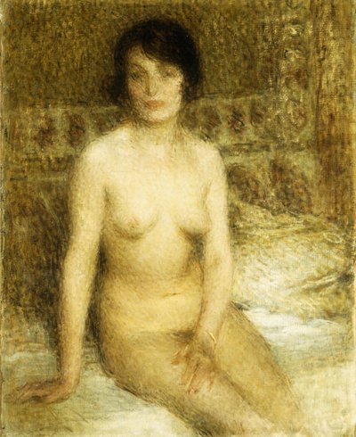 A seated Nude by Ernest Joseph Laurent