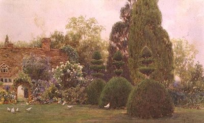 Chickens in a Garden by Ernest Arthur Rowe
