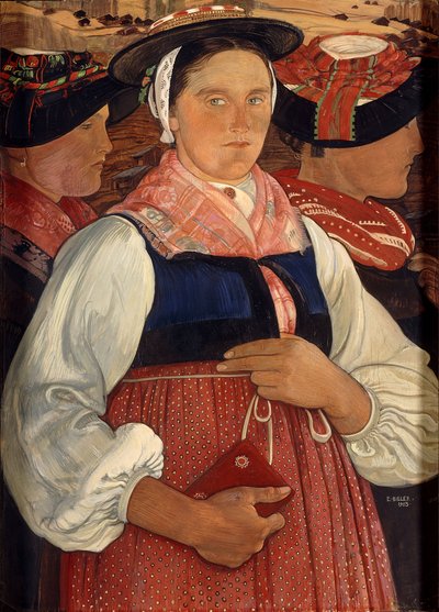 Three Valaisannes by Ernest Bieler