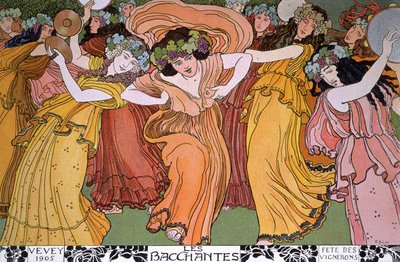 Winemakers Feast in Vevey, France: The Bacchantes by Ernest Bieler