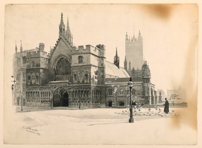 Exterior of Westminster Hall by Ernest Clifford Peixotto