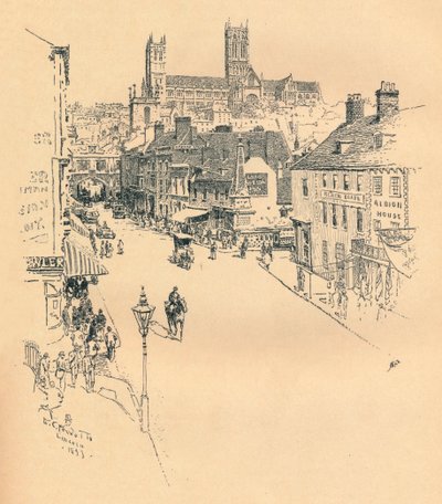 High Street, Lincoln, 1899 by Ernest Clifford Peixotto