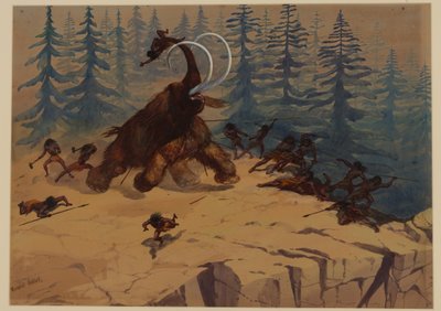 Woolly Mammoth, 1871 by Ernest Henry Griset