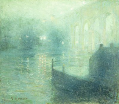 Harlem River at Night by Ernest Lawson