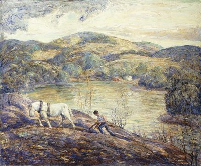 Ploughing by Ernest Lawson