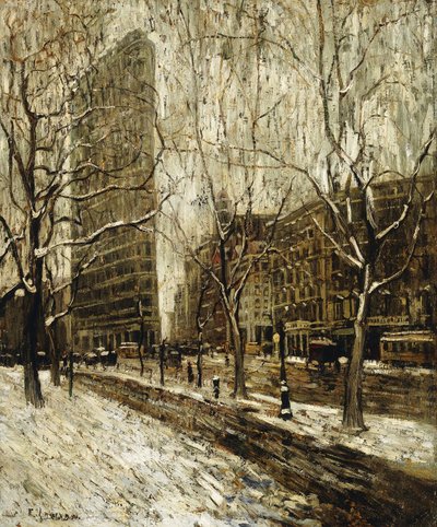 The Flatiron Building, New York by Ernest Lawson