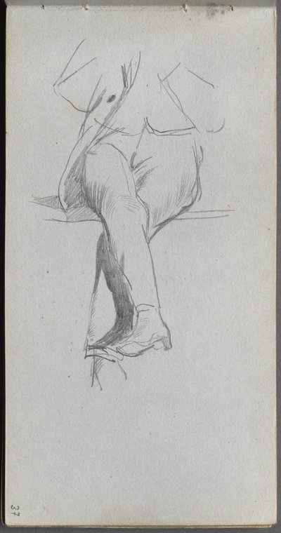 Sketchbook, page 37: Figure Study, crossed legs by Jean Louis Ernest Meissonier