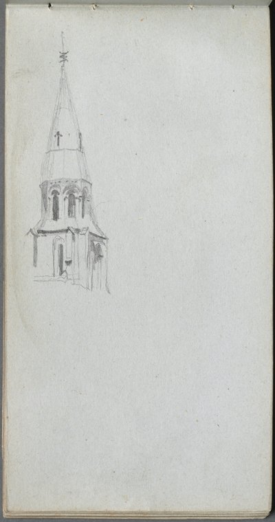 Sketchbook, Page 44: Church Spire by Jean Louis Ernest Meissonier