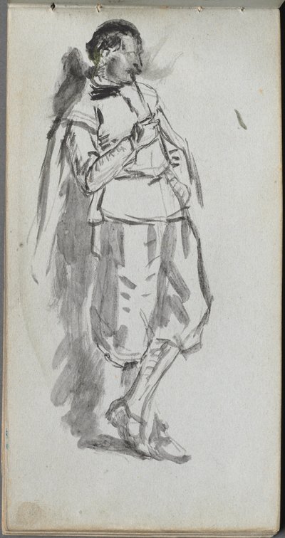 Sketchbook, Page 46: Standing Male Figure by Jean Louis Ernest Meissonier