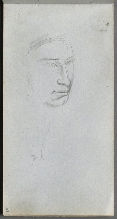 Sketchbook, page 61: Face, 3/4 View Profile by Ernest Meissonier