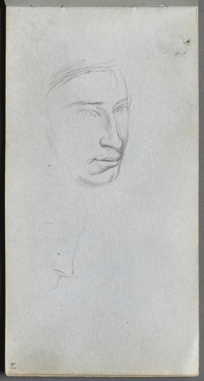 Sketchbook, page 61: Face, 3/4 view profile by Jean Louis Ernest Meissonier