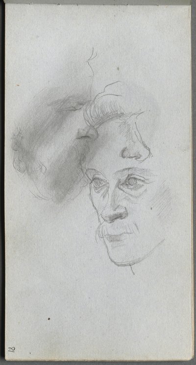 Sketchbook, page 81: Study of Faces by Ernest Meissonier