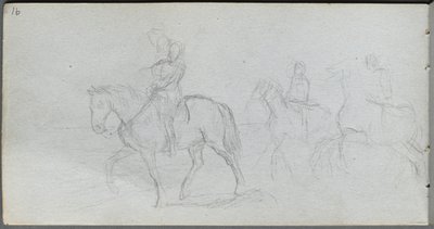 Sketchbook, Page 91: Figures on Horseback by Jean Louis Ernest Meissonier