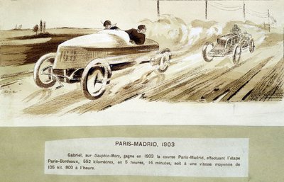 The Paris-Madrid race by Ernest Montaut