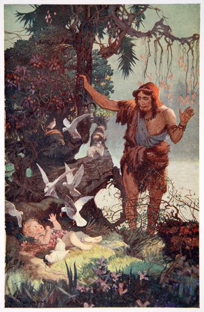 The Shepherd Finds the Babe Semiramis by Ernest Wellcousins