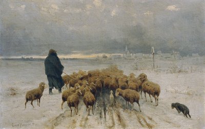 Returning Flock of Sheep by Ernst Adolph Meissner