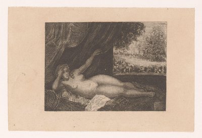 Reclining Nude Woman on a Resting Bed by Ernst Buschmann