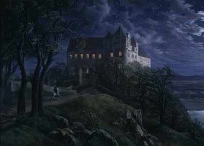Castle Scharfenberg at Night, 1827 by Ernst Ferdinand Oehme