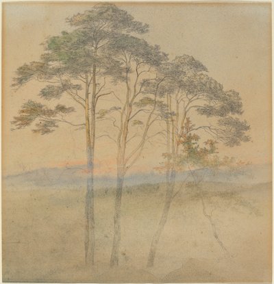 Pines in a Morning Fog by Ernst Ferdinand Oehme