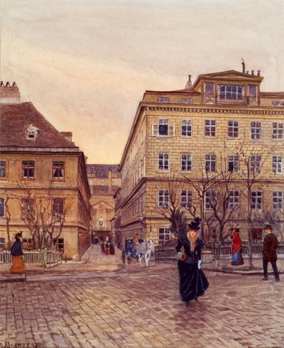 The Grain Market and Papagenogasse in Vienna by Ernst Graner