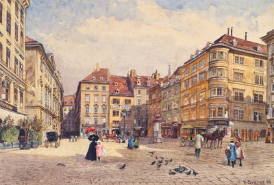 The Judenplatz in Vienna by Ernst Graner
