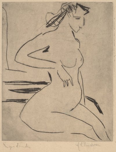 Female Nude Seated by Ernst Ludwig Kirchner