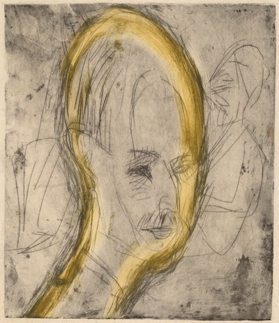 Head of Dr. Bauer by Ernst Ludwig Kirchner