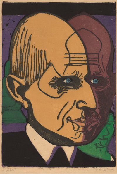 Head of Dr. Bauer by Ernst Ludwig Kirchner