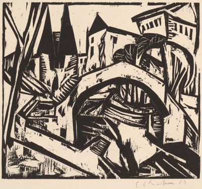 River Bank at Elisabeth Berlin by Ernst Ludwig Kirchner