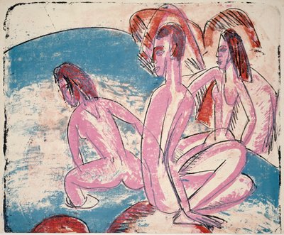 Three Bathers by Stones, 1913 by Ernst Ludwig Kirchner