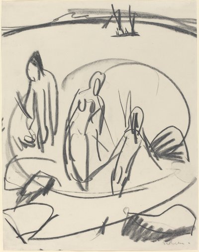 Three Bathers in the Sea by Ernst Ludwig Kirchner