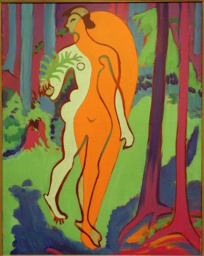 Nude in Orange and Yellow by Ernst Ludwig Kirchner
